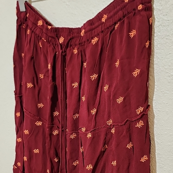 RAGA Red A-Line Midi Skirt with Tie Front - Picture 5 of 12